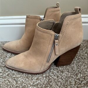 Gianni Bini booties. Size 9. Worn once. Tan.